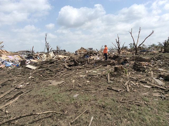 tornado damage to homes in Pilger, Nebraska, NWS