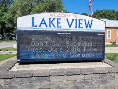 Lake View Iowa Sign