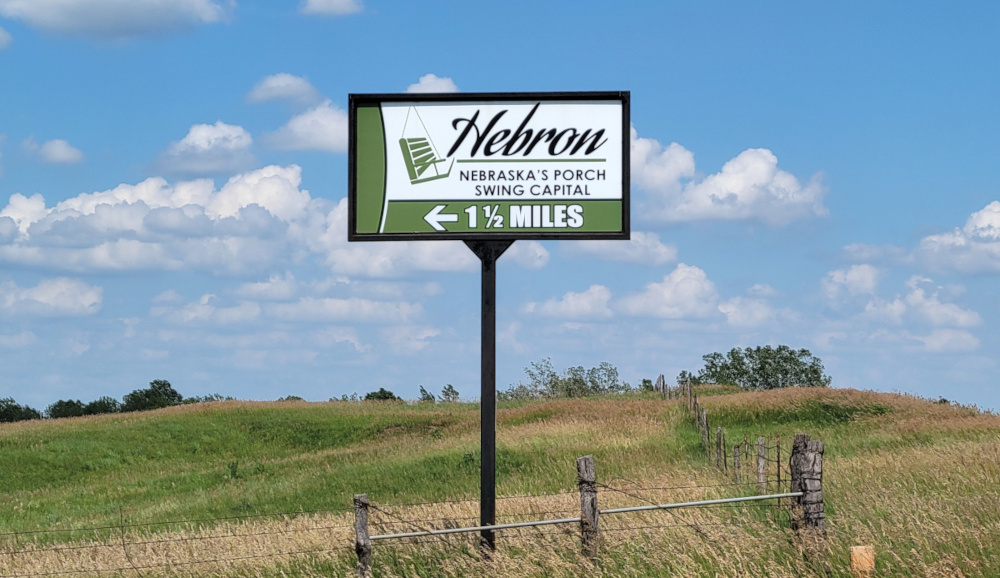 Entrance Sign, Hebron, Kansas